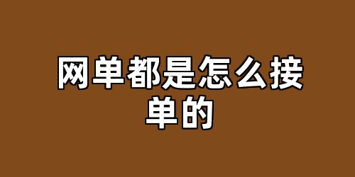 网单都是怎么接单的
